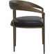 Zanatta Charcoal Black Leather Dining Armchair